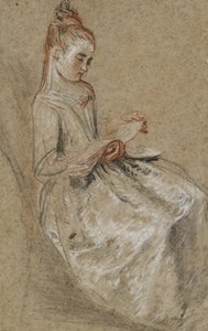Girl Seated with a Book of Music on Her Lap